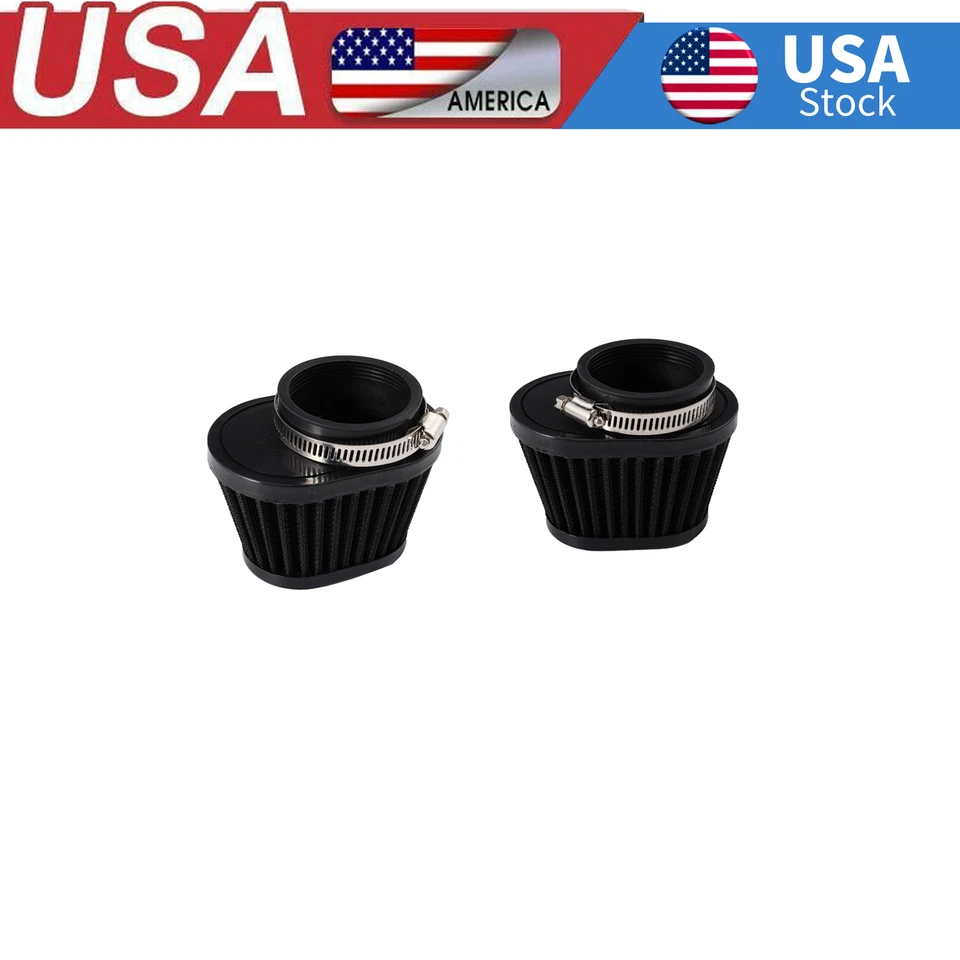 2x 51mm Black Air Filter Pods for Honda Shadow 750 VT750C2 Foto 1 de 4