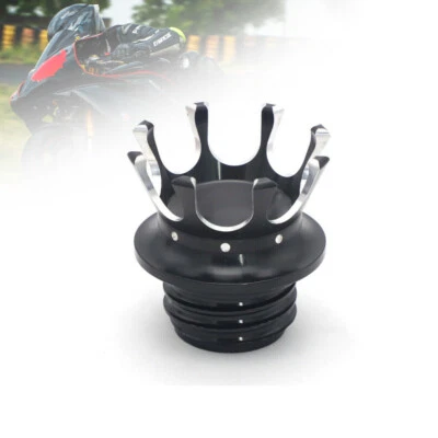 Tapa de gasolina CNC cubierta del tanque de combustible King Crown para Harley Touring Softail Road King Foto 1 de 4