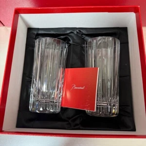 Baccarat Harmonie Harmonie Highballs Tumbler Set of 2 Pair 14cm USED w/Box - Picture 1 of 6