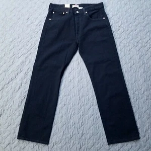 Jeans Levis Uomo 34X30 Nero 501 Gamba Dritta Bottone Fly Lavaggio Scuro Americano Nuovo - Foto 1 di 12