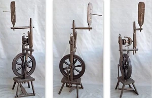 Old ANTIQUE Hand made Primitive Spinning Wheel - Picture 1 of 12