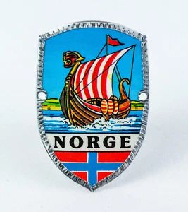 Clavo de palo emblema de palo placa de palo - Norge / Noruega / Norway barco - ARTÍCULO NUEVO - Imagen 1 de 1