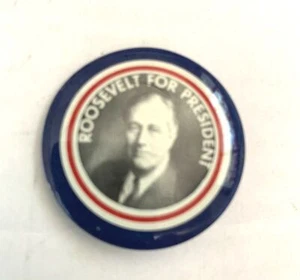 Vintage Pinback Roosevelt for President FDR Reproduction Campaign Button 2" - Picture 1 of 3
