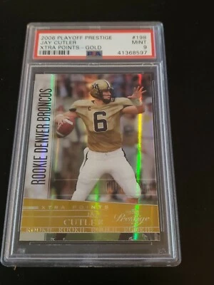 2006 Playoff Prestige Xtra Points Gold Denver Broncos Jay Cutler RC PSA 9 - Image 1 of 4