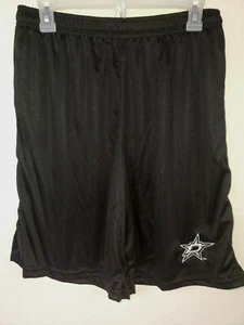 0724-1 Hombres Pantalones Cortos de Poliéster Dallas Stars Bordados NEGROS - Imagen 1 de 1