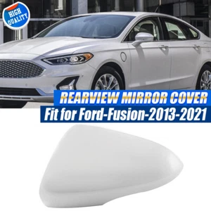 Left Driver Side Pearl White Rearview Mirror Cover Cap For 2013-2022 Ford Fusion - Picture 1 of 13