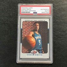 2006-07 Fleer #235 CRAIG SMITH Signed Card AUTO PSA Slabbed RC Timberwolves