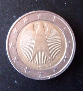 Münze 2 Euro 2002 G Bundesadler sehr gut erhalten - Bild 1 von 3