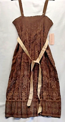 Vestido de verano Bandolino para mujer marrón cálido retro vintage años 80 NUEVO Foto 1 de 4