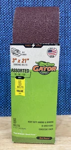 Correas de lijado de óxido de aluminio Gator 7020, granos surtidos, 3" x 21", paquete de 5 - Imagen 1 de 2