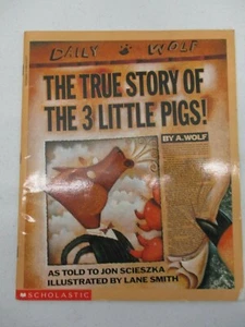 TÄGLICH WOLF DIE WAHRE GESCHICHTE DER 3 DREI KLEINEN SCHWEINE SCHOLASTISCHES BUCH 1989 - Bild 1 von 2