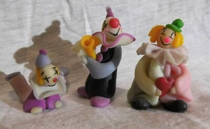 3 wunderschöne Clownfiguren aus Fimo (Handarbeit) in Top Zustand - Bild 1 von 3
