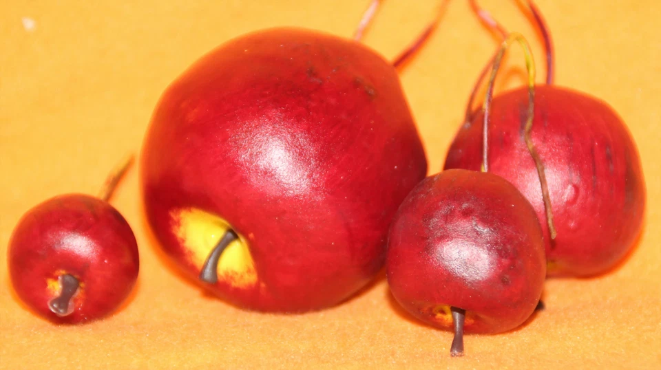 Deko Apfel Äpfel 4er Set zum basteln grün rot verschiedene größen  - Bild 1 von 1