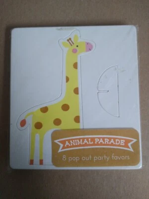 ANIMAL PARADE eight 8 pop-out party favors NWT giraffe Meri Go Round UK - Image 1 of 2