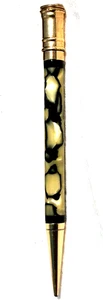 "PARKER DUOFOLD *Made in U.S.A." Crema Perla-Vene Nere/PBT Anello-Matita superiore - Foto 1 di 15