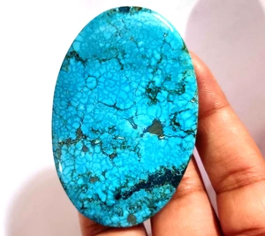 Certified Black A+ Natural Spiderweb 233.15 Ct Turquoise Blue Untreated Gemstone - Picture 1 of 10