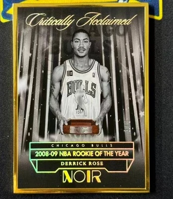 Derrick Rose 2024-25 Panini Noir Critically Acclaimed Gold Metal Frame 3/8 #292 - Image 1 of 2