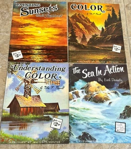 Walter Foster LOT 4 How to Draw Paint Books Vintage Color Sunsets Sea in Action - Picture 1 of 1