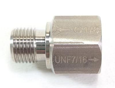 Poseidon Cyklon HP Port Adapter for SCUBA Dive 1st Stage Regulator G 1/8", 7/16" - Image 1 of 4