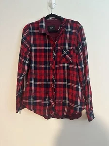 Rails women’s plaid Flannel button up red long sleeve shirt size XL - Picture 1 of 4