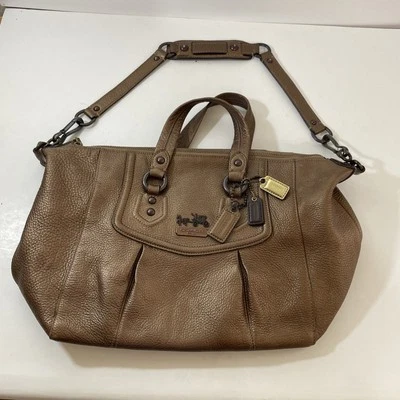 Coach Madison Audrey Bronze Leather Satchel Shoulder Bag #F0971-14316 - Image 1 of 4