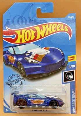 Hot Wheels Corvette C7.R Blue 193/250 Race Team Track Stars 1:64 Diecast Gift - Image 1 of 4