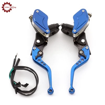 Motorcycle 7/8" 22mm Hydraulic Brake Clutch Master Cylinder Reservoir Levers US - Image 1 of 4