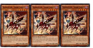 Yugioh - 3X Raidraptor - Sharp Lanius - Common - 1st Ed - CROS-EN016 - Near Mint - Picture 1 of 1