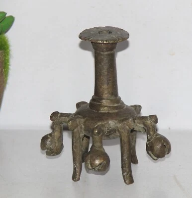 18'th 复古黄铜独特形状手工制作黑色眼粉瓶 /Surmadani — 第 1/4 张图片