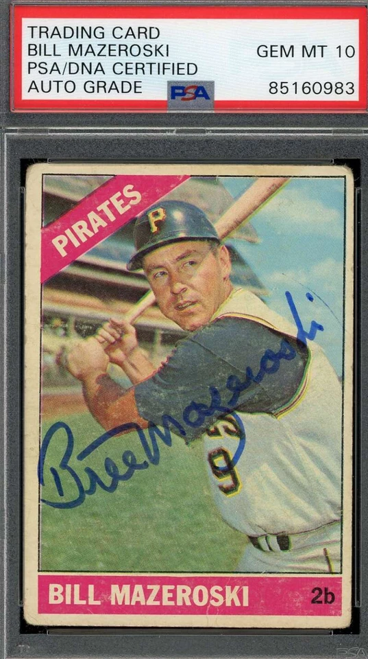 Bill Mazeroski Gem Mint 10 PSA DNA Signed 1966 Topps Autograph - Image 1 of 1