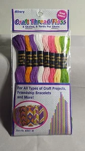 Embroidery Craft Floss 8 Skeins Friendship Bracelets 3 Colors with Instructions - Picture 1 of 14