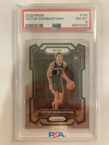 2023-24 Panini Prizm Victor Wembanyama Rookie Card RC PSA 8 #136 Near Mint Spurs - Picture 1 of 2