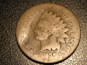 1875 Indian Head Cent Damaged - Picture 1 of 4