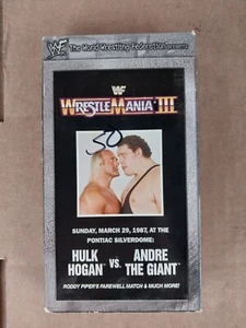 WWF Video Wrestlemania III 3 Hulk Hogan Andre The Giant VHS Tape WWE Wrestling - Picture 1 of 8