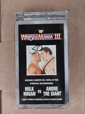 WWF Video Wrestlemania III 3 Hulk Hogan Andre The Giant VHS Tape WWE Wrestling - Image 1 of 4