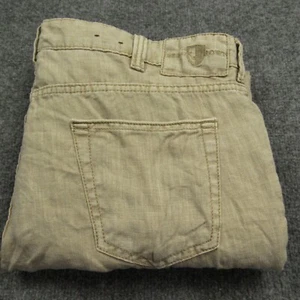 Black & Brown 1826 Pants Mens 34x28 Beige Linen Lightweight Summer Casual Beach - Picture 1 of 12