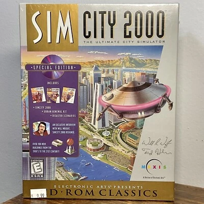 SIM CITY 2000 Special Edition CD ROM PC Classics Big Box SEALED - Image 1 of 4