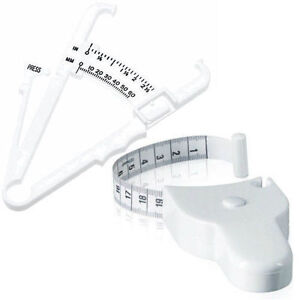 2pc Body Fat Caliper, Body Mass Measuring Tape Tester Fitness Weight Loss Muscle
