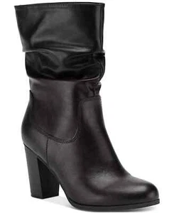 Style&Co Saraa Womens Slouch Mid Shaft Boots Black Faux Leather 10013336300 - Picture 1 of 3
