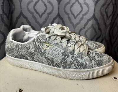 Women’s Puma Clyde Sneakers US 8 Snakeskin Grey Gray Animal Shoes - Image 1 of 4