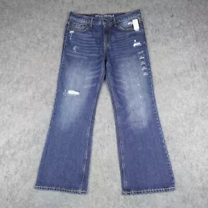 Aeropostale Jeans Mens 34x30 Blue Denim Bootcut Slim Driggs Low Aero 34 Y2K NWT - Picture 1 of 15