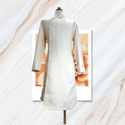 Crema Ao Dai para Hombre, Vestido Largo Tradicional Vietnamita para Hombre, Ao Dai Chu Re Foto 1 de 4