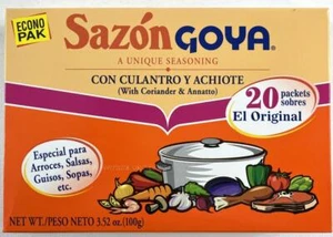 Sazon Goya Condimento con Cilantro y Annato, 20 Paquetes Econo Paquete Nuevo en Paquete - Imagen 1 de 3