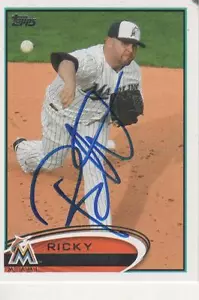 Topps #322 2012 firmado por Ricky Nolasco - Miami Marlins - Imagen 1 de 1