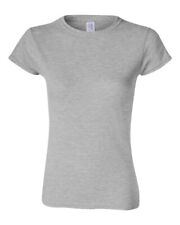 Gildan Women's SoftStyle T-Shirt Plain Basic Fitted Tee t-shirt 64000L grey XL