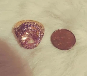 Blue and lavender setting Yellow Gold Over Sterling Ring Size 9 - Picture 1 of 3