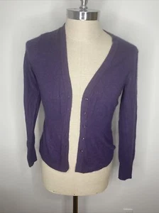 Jillian Jones Angora Wool Cardigan Sweater M Purple Snap Front - Foto 1 di 6