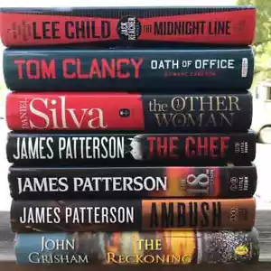 Lot of 10 Hardcover Thrillers - INSTANT LIBRARY As New to Very Good - Picture 1 of 5
