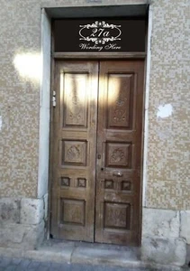 Elegante letrero de puertas con ventanas de vidrio para negocios en casa con número y nombre A3 esmerilado + cols - Imagen 1 de 17