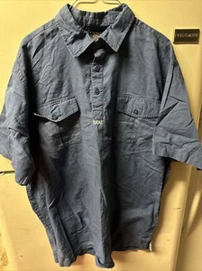 FUBU Shirt Adult XL Blue Heavy Cotton Button 90s Short Sleeve Y2K Mens XL - Picture 1 of 5